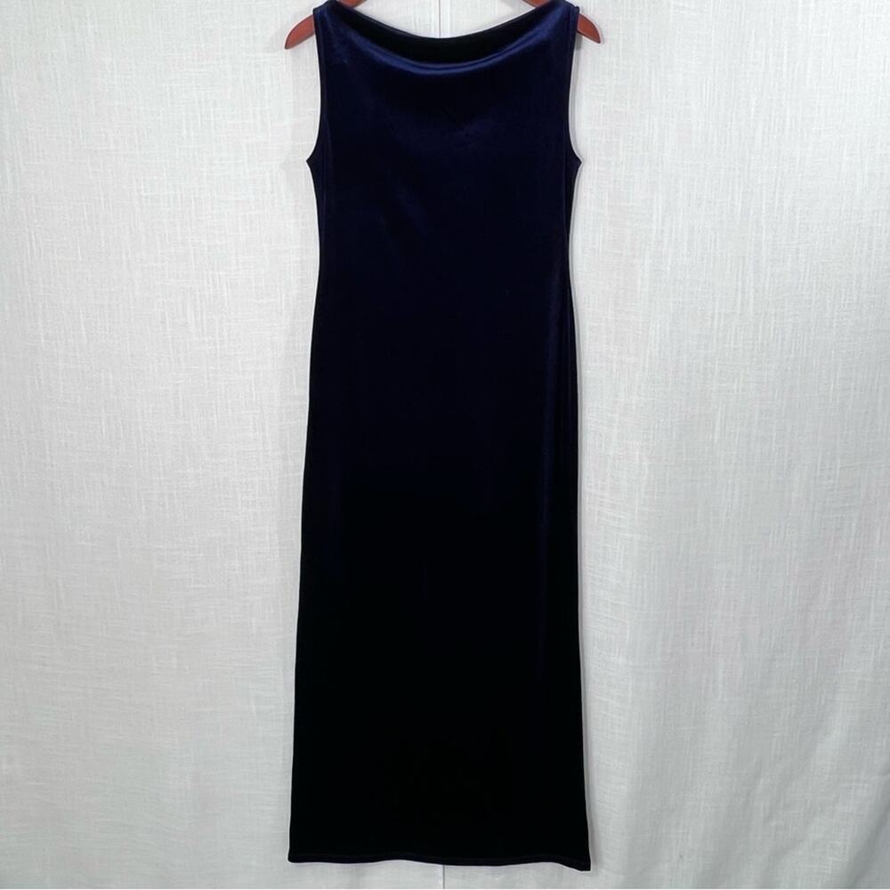 Nobody's Child Camile Velvet Midi Dress Ink Blue Size 6 - Picture 8 of 12